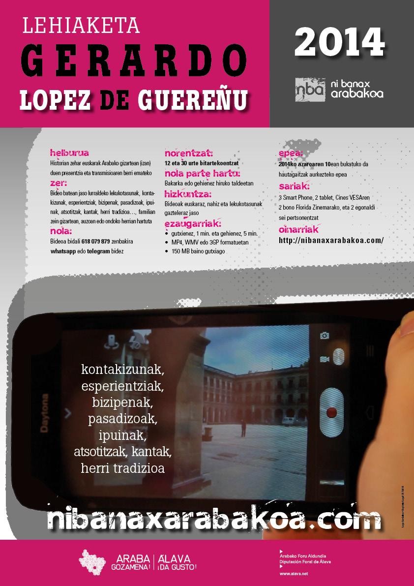 Gerardo Lopez de Guereñu Sarairen III. edizioan parte hartzeko epea zabalik