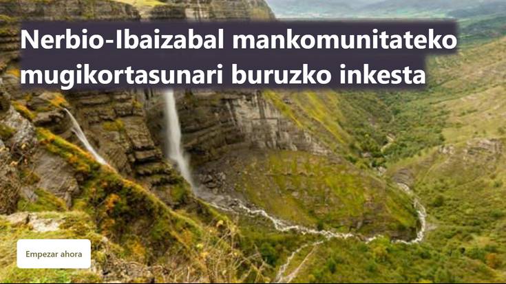 Nerbioi-Ibaizabal Mankomunitateak herritarrei bideratutako inkesta bat luzatu du eskualdeko mugikortasuna ebaluatzeko