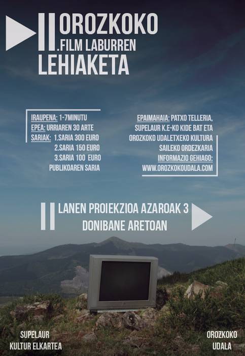 Orozkoko filma laburren lehiaketa (parte hartzeko azken eguna)
