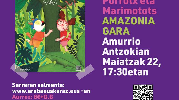 Porrotx eta Marimotots Amurrio Antzokian egongo dira Araba Euskarazen eskutik eta sarrerak zozkatuko ditu Aiaraldea Komunikabideak