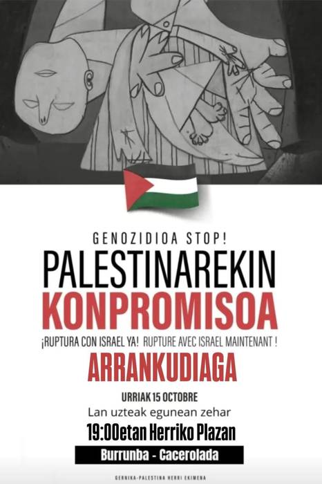 Palestinaren aldeko elkarretaratzea Arrankudiagan