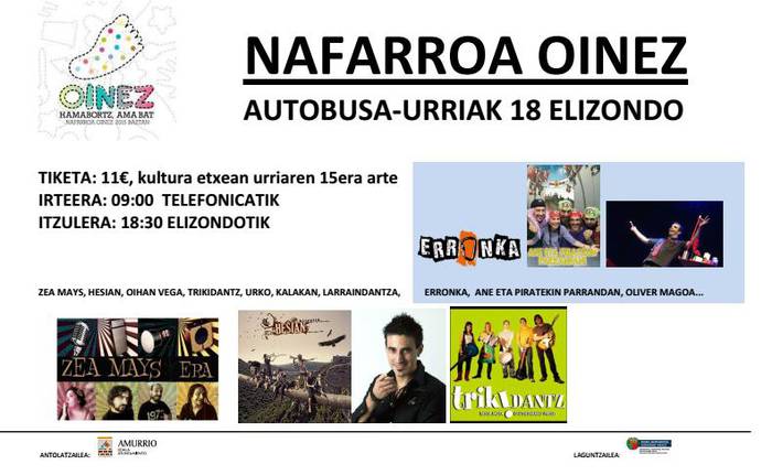 Nafarroa Oinez jaira joateko autobusa