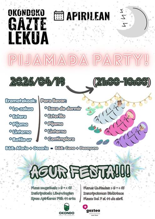 Gazteentzako "pijamada party"