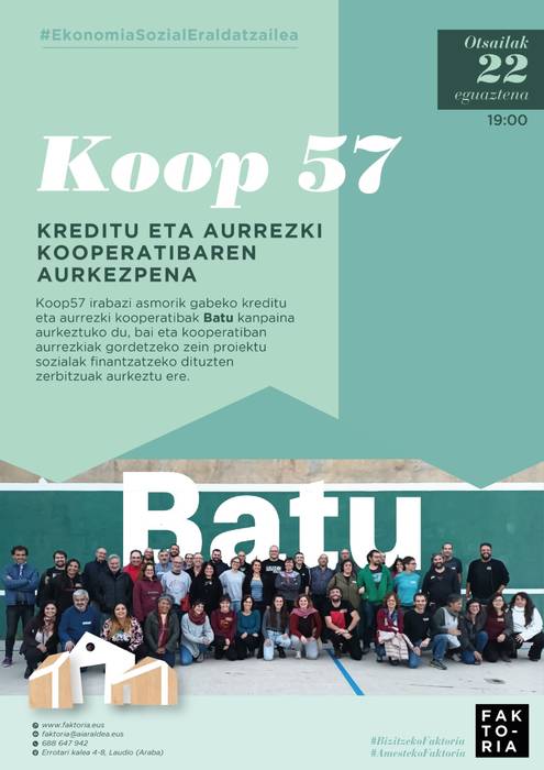 Koop57: kreditu eta aurrezki kooperatibaren aurkezpena