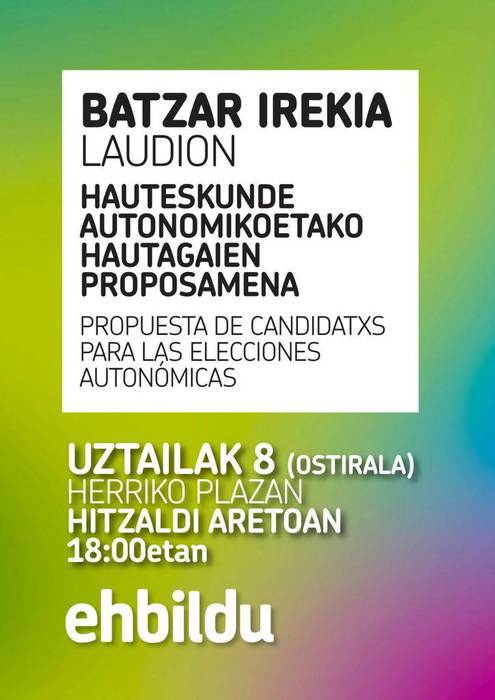 EH Bilduren hautagai autonomikoei buruzko bilera