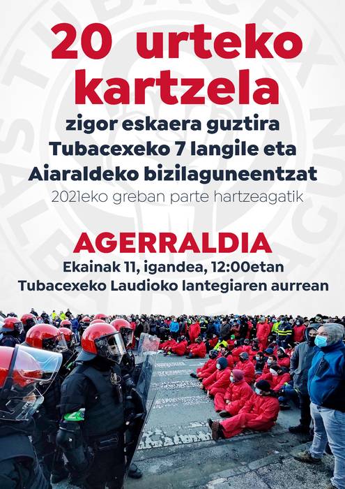 Tubacexeko auziperatuen aldeko agerraldia