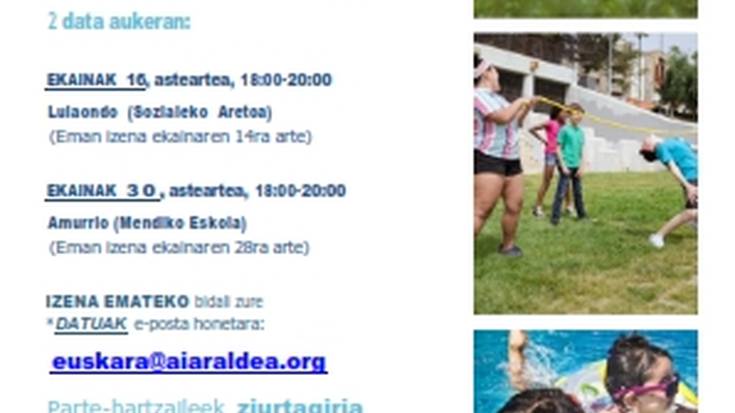 Ikastaroa: Nola sozializatu euskararen erabilera Aiaraldeko udalekuetan