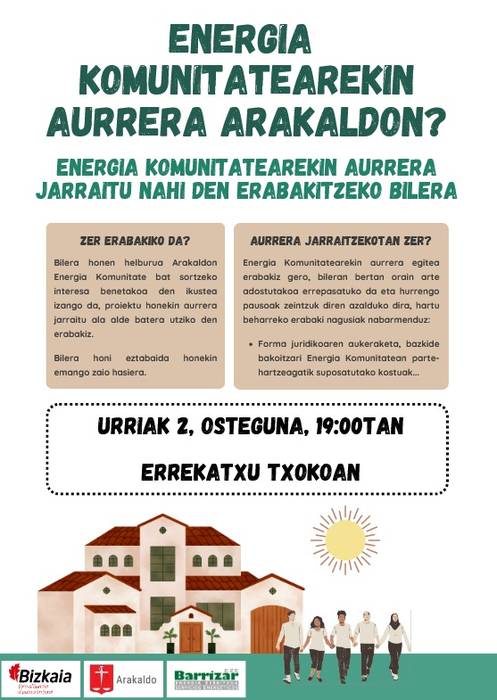 'Energia komunitatearekin aurrera Arakaldon?'