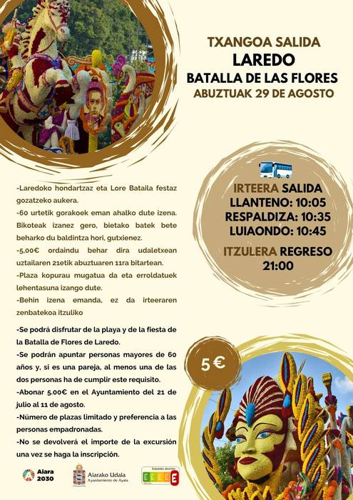 Laredoko 'Loreen bataila'-ra txangoa Aiaratik