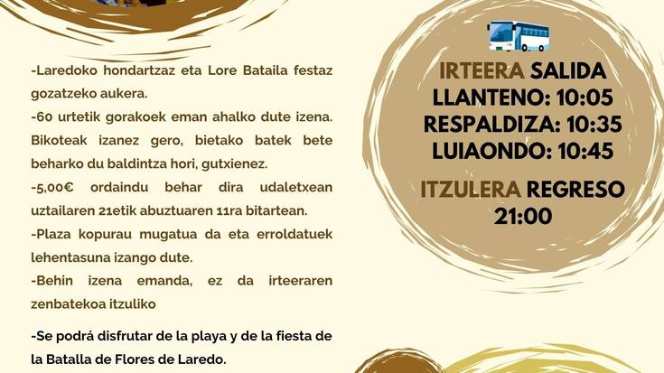 Laredoko 'Loreen bataila'-ra txangoa Aiaratik