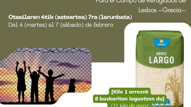 Aiaraldeko Kuadrillak arroz bilketa solidarioko kanpaina bultzatu du Zaporeak proiektuaren alde