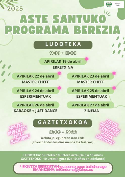 Aste Santuko programa berezia Orozkoko Gaztetxokoan