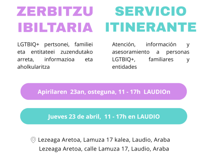 LTGBIQ+ pertsonei, familiei eta entitateei zuzendutako arreta, informazio eta aholkularitza zerbitzua