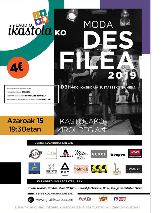 Zatoz ostiralean DBH4ko ikasbidaiaren aldeko moda desfilera!