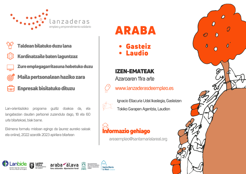 Arabak beste hiru enplegu anezka izango ditu udazkenean, Gasteizen eta Laudion