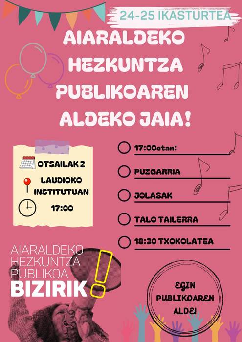 Aiaraldeko hezkuntza publikoaren aldeko jaia