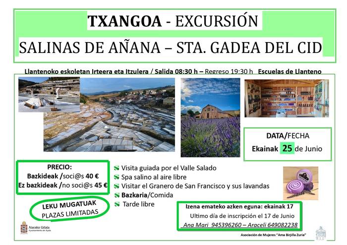 Añanara joateko txangoan izena emateko azken eguna