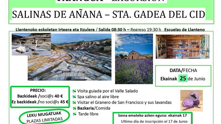 Añanara joateko txangoan izena emateko azken eguna