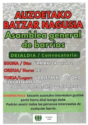 Orozkoko auzoetako batzar nagusia