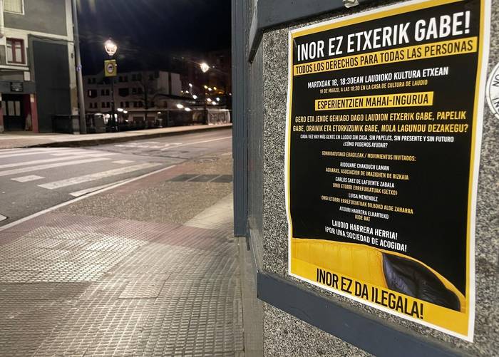 Kalean bizi diren pertsonei nola lagundu pentsatzen hasteko “esperientzien mahai-ingurua”, gaur Laudion