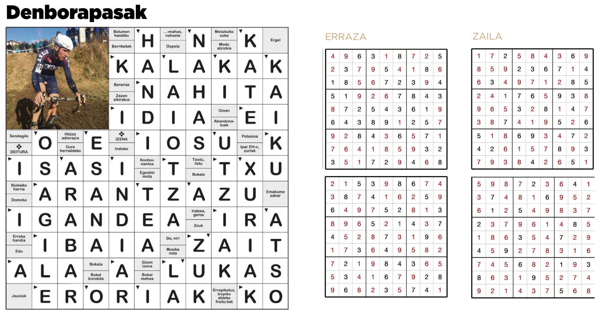 Aiaraldea Hemen hamabostekariaren 88. zenbakiko DENBORAPASEN EMAITZAK