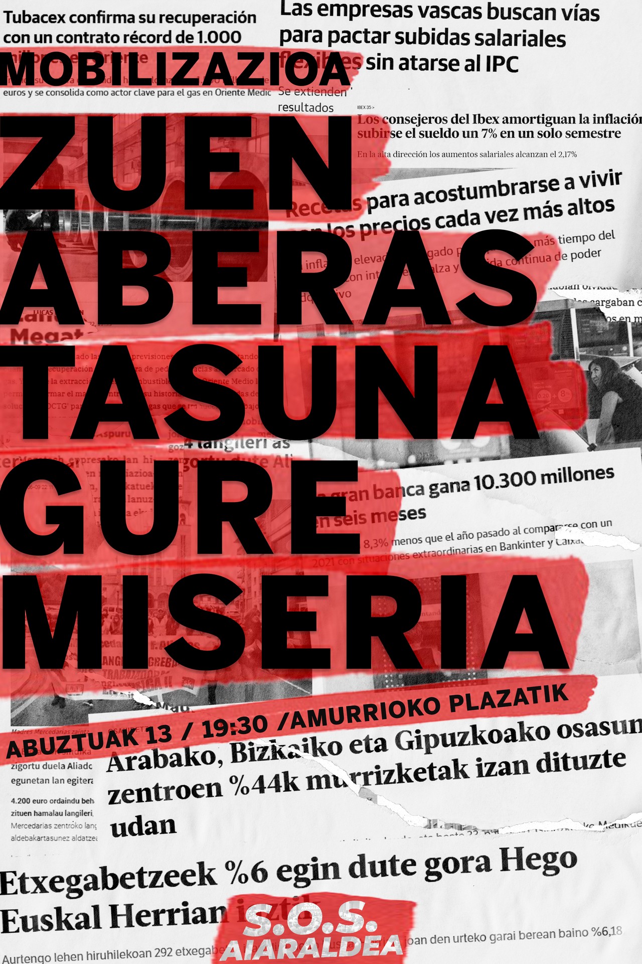 'Zuen aberastasuna gure miseria' mobilizazioa Amurrion abuztuaren 13an