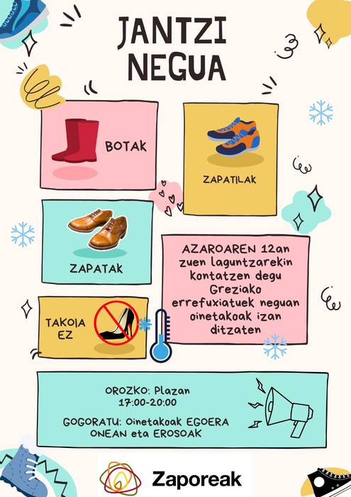 Grezian dauden errefuxiatuentzako neguko arropa bilketa