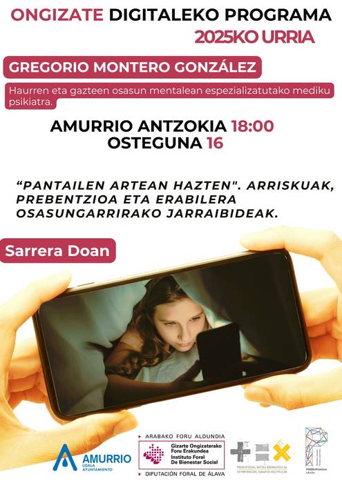 Amurrioko Udalak, Arabako Foru Aldundiarekin elkarlanean, jardunaldi bat antolatu du teknologia digitalaren erabilera arduratsuari buruz