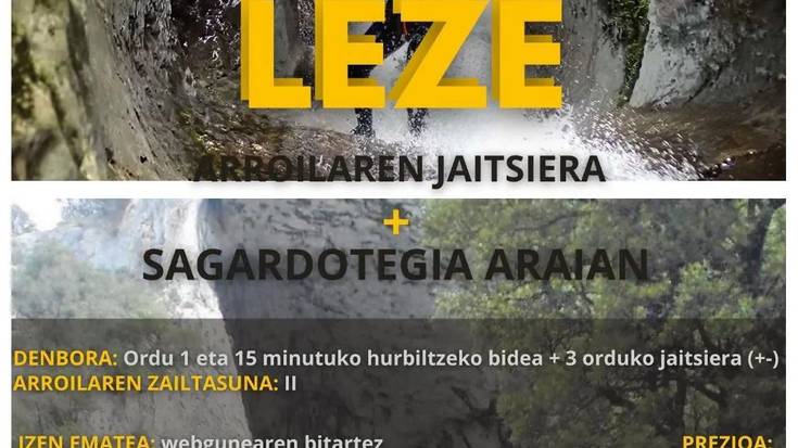 Leze arroilaren jaitsiera eta sagardotegia Araian