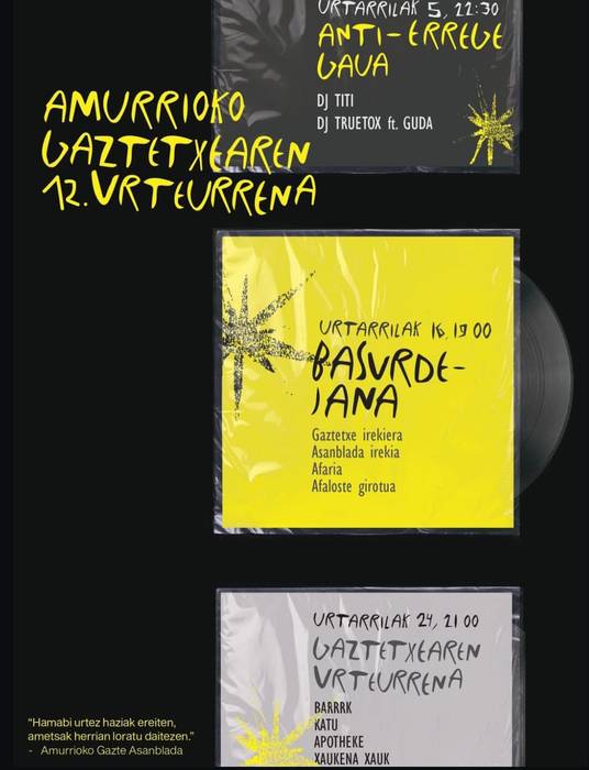 Amurrioko Gaztetxearen 12. urteurrena: Kontzertuak