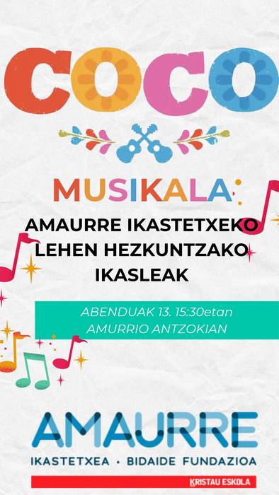 Amaurre Ikastetxeko ikasleen musikala