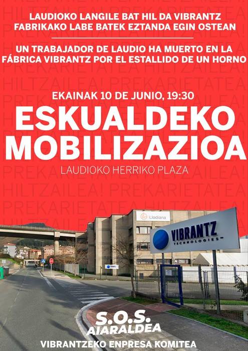 Vibrantzeko lan-heriotza salatzeko eskualdeko mobilizazioa
