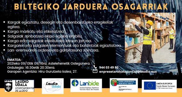 Biltegiko jarduera osagarriei buruzko ikastaroa