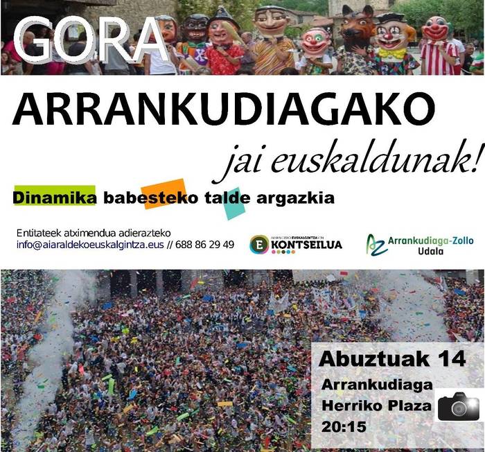 Gora Arrankudiagako jai euskaldunak! (Dinamika babesteko talde argazkia)