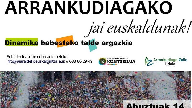 Gora Arrankudiagako jai euskaldunak! (Dinamika babesteko talde argazkia)