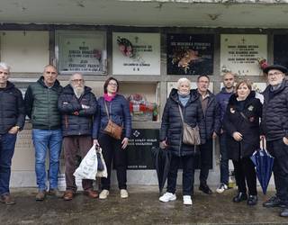 Angel Egaña gudariaren gorpuzkiek behin betiko hartu dute atseden Arrankudiagako hilerrian
