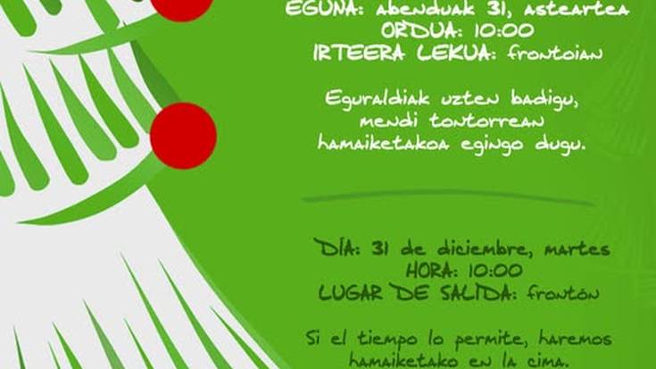 Urte amaierako irteera Peñalbara