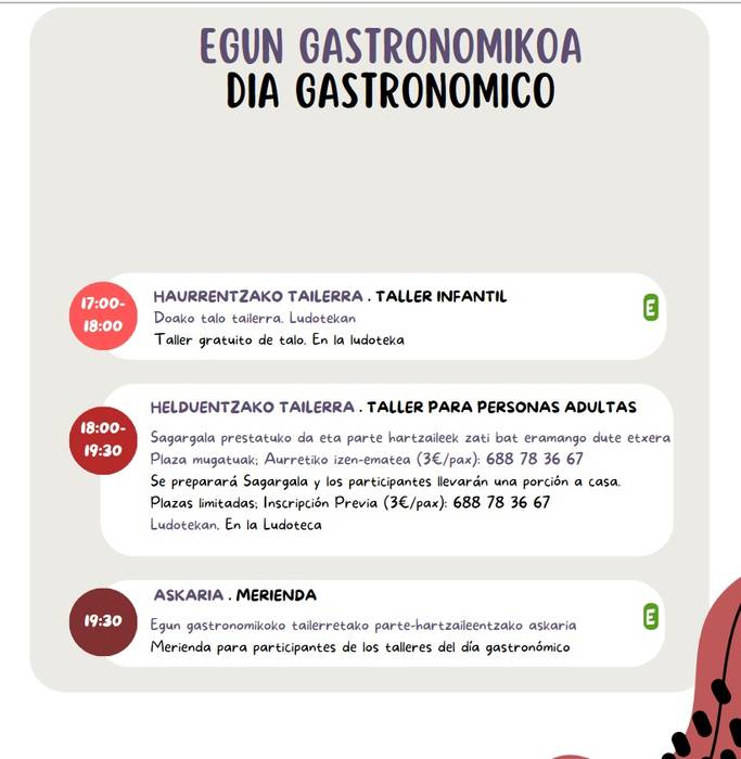 Luiaondoko Kultura Astea: Gastronomiaren eguna