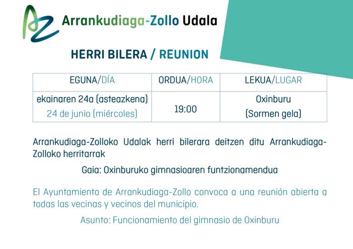Bilera: Oxinburuko gimnasioaren funtzionamendua