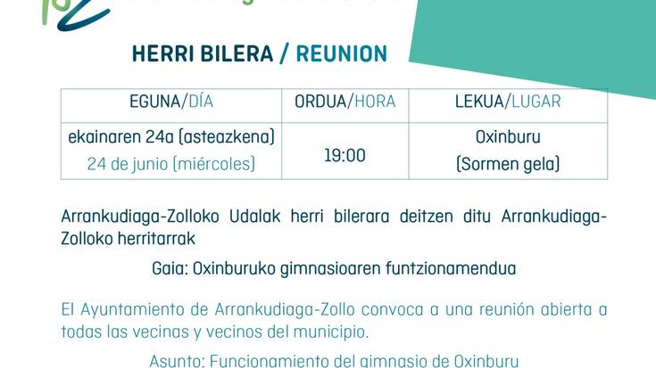 Bilera: Oxinburuko gimnasioaren funtzionamendua