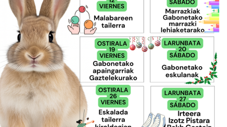 Gabonetako eskulan tailerra Gaztelekuan