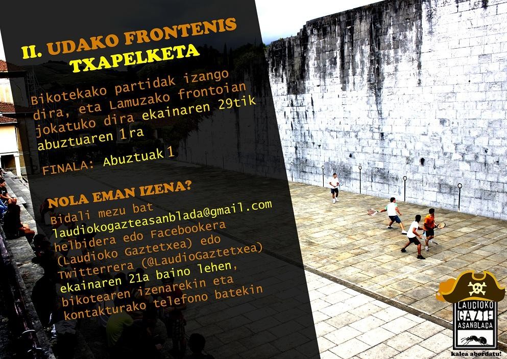Udako II. Frontenis Txapelketan izena emateko epea zabalik!