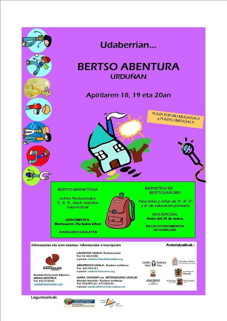 Eskualdeko haurrek Bertso Abenturan murgiltzeko aukera izango dute apirileko oporraldian