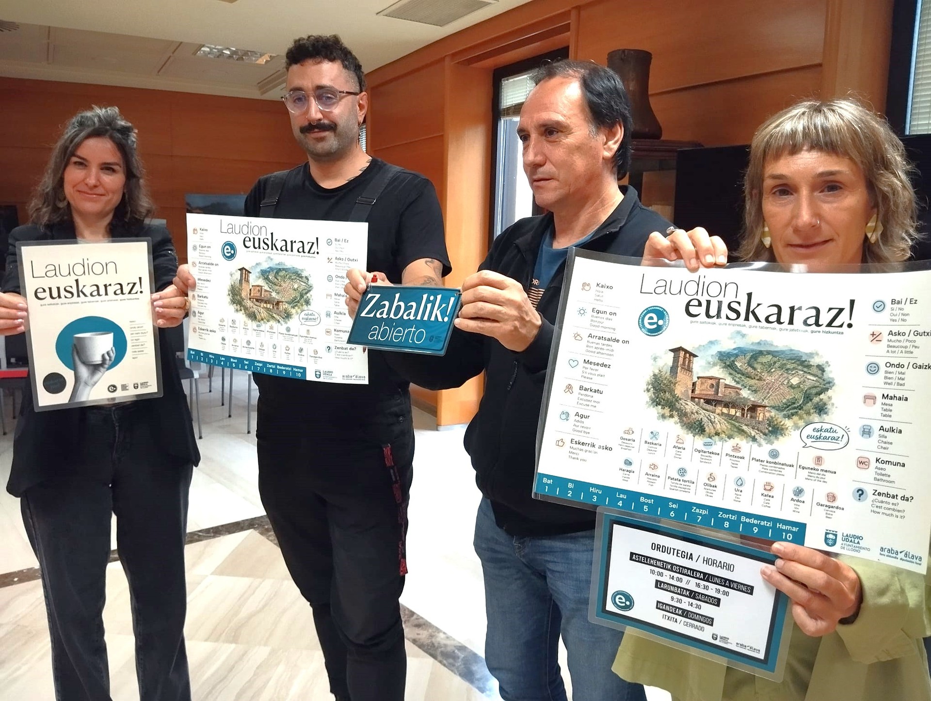 Merkataritzan, ostalaritzan eta tokiko zerbitzuetan euskara  sustatzeko plan berria abiatu du Laudioko Udalak