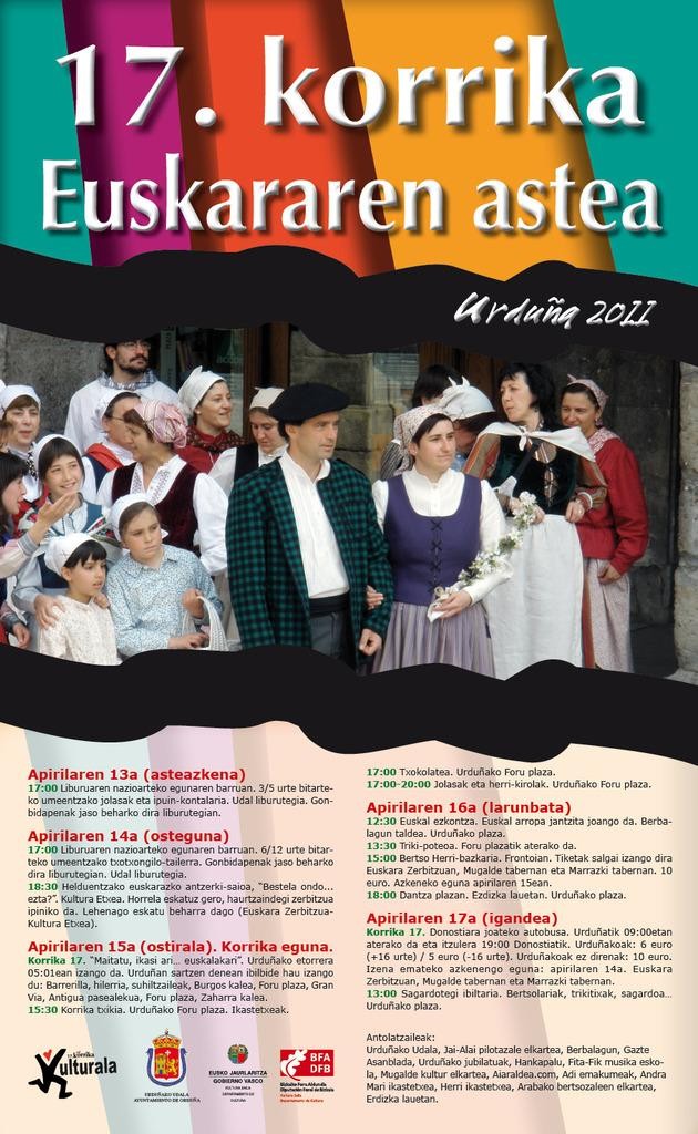 Euskararen  Astea eta 17. Korrika  izango dira.