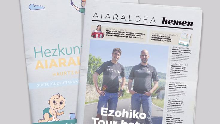 Aritz Arberas eta Mikel Landa Aiaraldea Hemen hamabostekariaren azalean