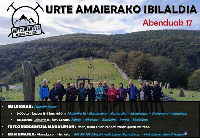 Urte amaierako ibilaldian izena emateko azken eguna