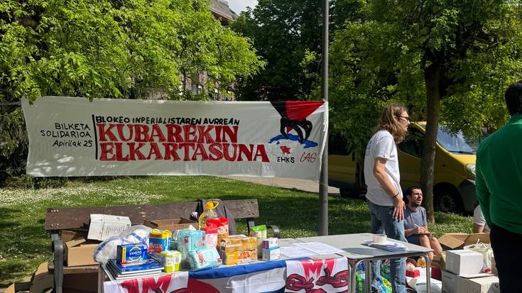 Kubara bidaltzeko produktuz 60 kutxa bete dituzte EHKSk eta IASek egindako bilketetan