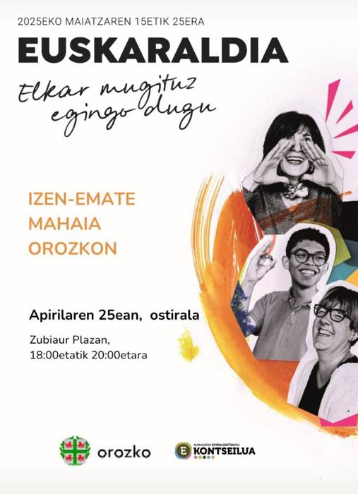 Euskaraldiko izen-emate mahaia Orozkon