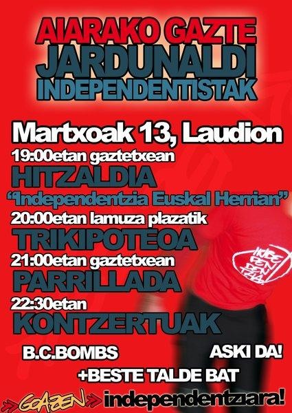 Aiarako gazteek "Jardunaldi independentistak" burutu dituzte